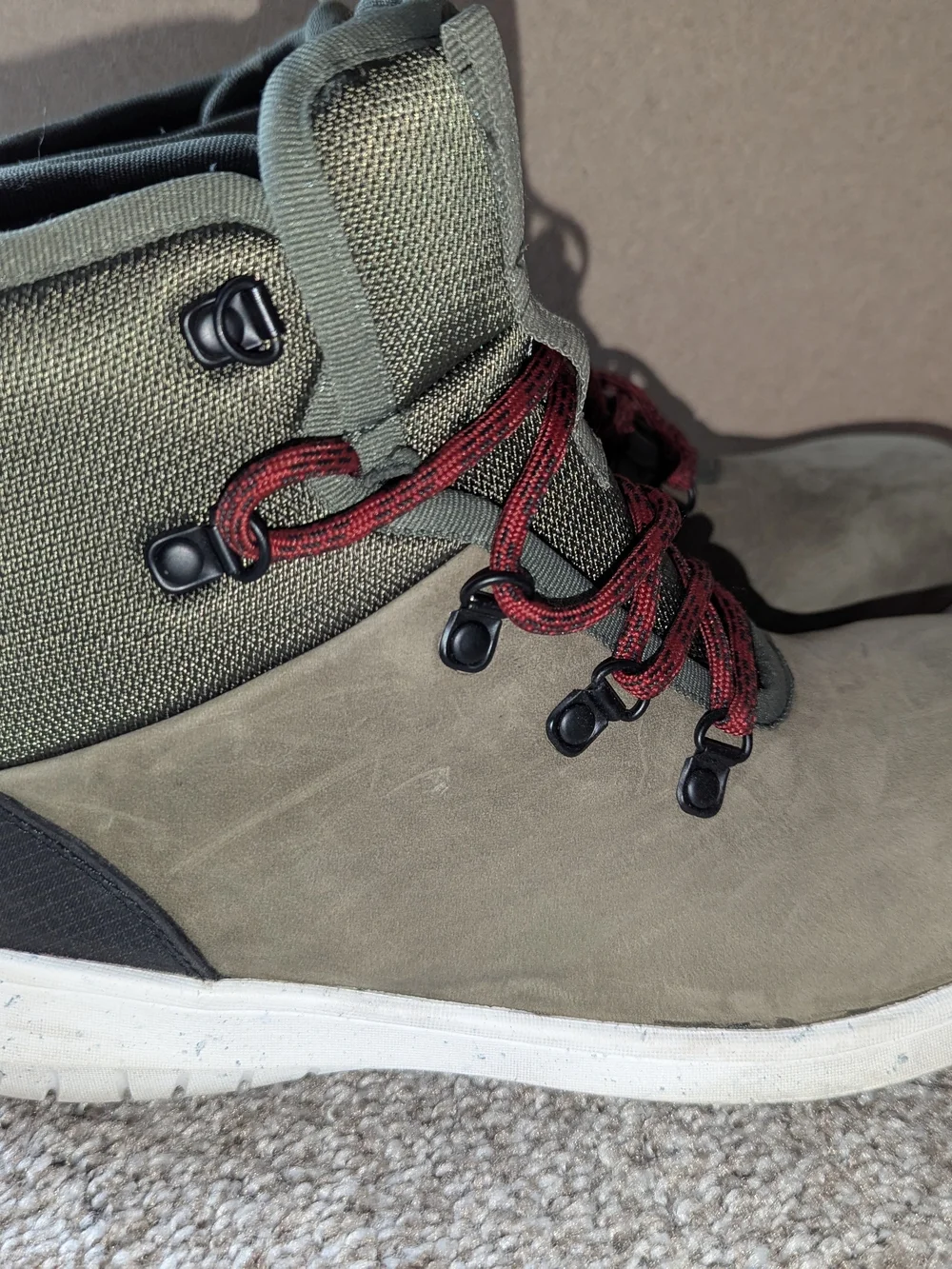 Bogs Cypress Lace Green/Red Leather Bootie 7.5 Composite Toe Work Boots